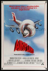 4d036 AIRPLANE 1sh '80 classic zany parody by Jim Abrahams and David & Jerry Zucker!