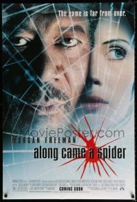 4d044 ALONG CAME A SPIDER advance DS 1sh '01 Morgan Freeman & Monica Potter, Kiss the Girls sequel