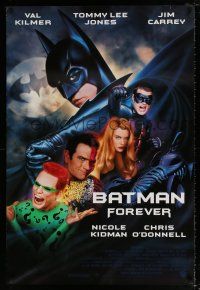 4d087 BATMAN FOREVER DS 1sh '95 Val Kilmer, Tommy Lee Jones, Jim Carrey, O'Donnell, Nicole Kidman!