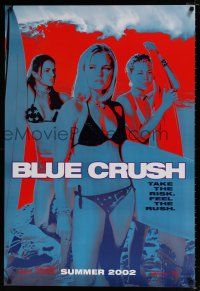 4d109 BLUE CRUSH blue style teaser 1sh '02 Michelle Rodriguez, sexy Kate Bosworth in bikini!
