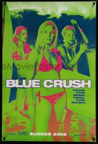4d110 BLUE CRUSH green style teaser 1sh '02 Michelle Rodriguez, sexy Kate Bosworth in bikini!
