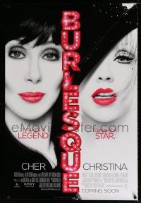 4d130 BURLESQUE int'l advance DS 1sh '10 Eric Dane, great image of Cher & sexy Christina Aguilera!