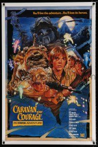 4d134 CARAVAN OF COURAGE style B int'l 1sh '84 An Ewok Adventure, Star Wars, art by Drew Struzan!