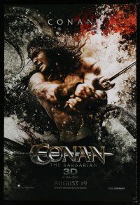 4d155 CONAN THE BARBARIAN teaser DS 1sh '11 cool image of Jason Momoa in title role!