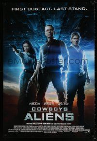 4d164 COWBOYS & ALIENS advance DS 1sh '11 Daniel Craig, Harrison Ford, sexy Olivia Wilde!