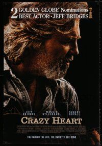 4d166 CRAZY HEART style A int'l DS 1sh '09 great image of country music singer Jeff Bridges!