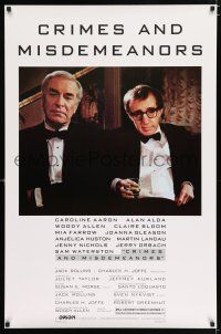 4d167 CRIMES & MISDEMEANORS style B 1sh '89 Woody Allen directs & stars with Martin Landau!