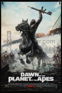 4d185 DAWN OF THE PLANET OF THE APES style C advance DS 1sh '14 great image of ape on horseback!