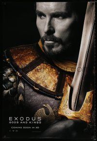 4d242 EXODUS: GODS & KINGS style B int'l teaser DS 1sh '14 close-up of Christian Bale as Moses!