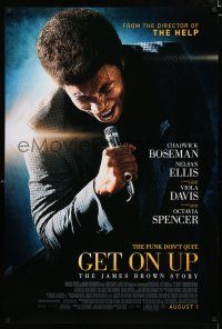 4d287 GET ON UP advance DS 1sh '14 great image of Chadwick Boseman as James Brown!