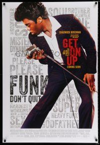 4d288 GET ON UP int'l advance DS 1sh '14 great image of Chadwick Boseman as James Brown!