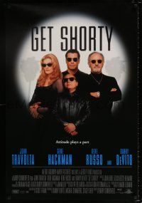 4d289 GET SHORTY 1sh '95 John Travolta, Danny DeVito, Gene Hackman, Rene Russo