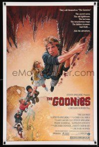 4d310 GOONIES 1sh '85 Josh Brolin, teen adventure classic, Drew Struzan art!