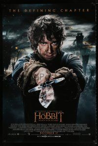 4d341 HOBBIT: THE BATTLE OF THE FIVE ARMIES advance DS 1sh '14 Martin Freeman as Bilbo Baggins!