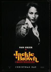 4d408 JACKIE BROWN teaser 1sh '97 Quentin Tarantino, cool image of Pam Grier in title role!