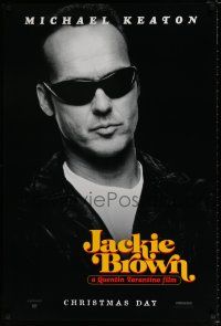 4d410 JACKIE BROWN teaser 1sh '97 Quentin Tarantino, Michael Keaton with dark sunglasses!