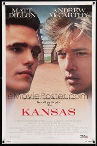 4d427 KANSAS 1sh '88 huge close-up image of Matt Dillon & Andrew McCarthy!