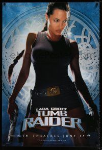 4d436 LARA CROFT TOMB RAIDER teaser 1sh '01 sexy Angelina Jolie, from popular video game!