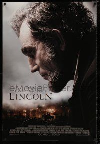 4d451 LINCOLN style B int'l advance DS 1sh '12 cool image of Daniel Day-Lewis in title role!