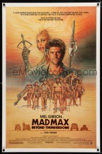 4d467 MAD MAX BEYOND THUNDERDOME 1sh '85 art of Mel Gibson & Tina Turner by Richard Amsel!