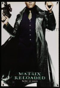 4d479 MATRIX RELOADED teaser DS 1sh '03 cool image of Laurence Fishburne as Morpheus!
