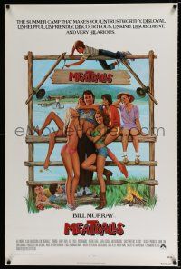 4d483 MEATBALLS 1sh '79 Ivan Reitman, artwork of Bill Murray & hot babes by Morgan Kane!
