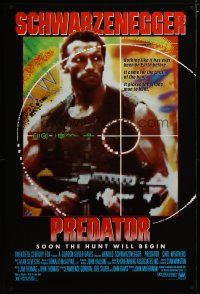 4d572 PREDATOR 1sh '87 Arnold Schwarzenegger sci-fi, soon the hunt will begin!