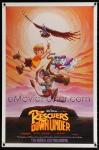 4d599 RESCUERS DOWN UNDER/PRINCE & THE PAUPER Rescuers style DS 1sh '90 Walt Disney!
