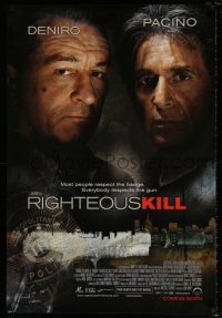 4d611 RIGHTEOUS KILL advance 1sh '08 cool image of Robert De Niro & Al Pacino w/ silenced gun!