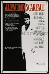 4d642 SCARFACE 1sh '83 Al Pacino as Tony Montana, Michelle Pfeiffer, Brian De Palma, Oliver Stone