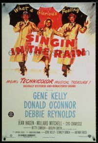 4d673 SINGIN' IN THE RAIN DS 1sh R00 Gene Kelly, Donald O'Connor, Debbie Reynolds, classic musical!