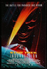 4d716 STAR TREK: INSURRECTION advance DS 1sh '98 Patrick Stewart as Capt Jean-Luc Picard, cool art!
