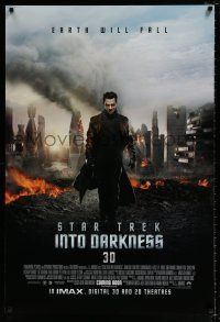 4d704 STAR TREK INTO DARKNESS advance DS 1sh '13 Benedict Cumberbatch as Khan, Earth Will Fall!