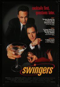 4d729 SWINGERS 1sh '96 Vince Vaughn, directed by Doug Liman, cocktails first, questions later!