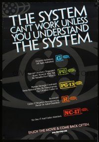 4d730 SYSTEM CAN'T WORK UNLESS YOU UNDERSTAND THE SYSTEM 1sh '00 MPAA rating guide!