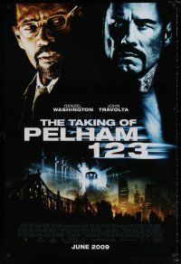 4d732 TAKING OF PELHAM 1 2 3 advance 1sh '09 Denzel Washington, John Travolta, remake!