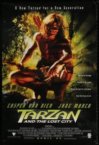 4d737 TARZAN & THE LOST CITY advance DS 1sh '98 Casper Van Dien saves civilization from evil!