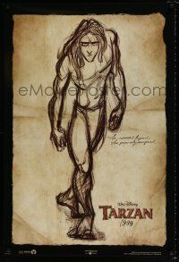 4d738 TARZAN 1999 sketch style teaser DS 1sh '99 Walt Disney, Edgar Rice Burroughs!