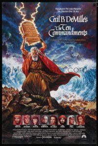 4d741 TEN COMMANDMENTS 1sh R89 Cecil B. DeMille classic starring Charlton Heston & Yul Brynner!