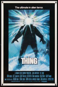 4d749 THING regular credit style 1sh '82 John Carpenter classic sci-fi horror, Drew Struzan art!