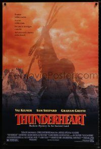 4d755 THUNDERHEART 1sh '92 directed by Michael Apted, really cool Native American Indian image!
