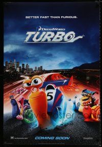 4d777 TURBO style B int'l advance DS 1sh '13 voice of Ryan Reynolds, cool art of racing snail!
