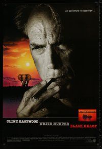 4d813 WHITE HUNTER, BLACK HEART DS 1sh '90 Clint Eastwood as director John Huston in Africa!