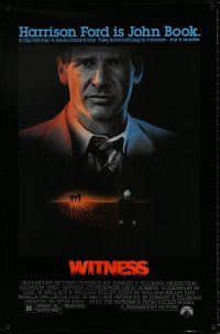 4d821 WITNESS 1sh '85 big city cop Harrison Ford in Amish country, directed by Peter Weir!