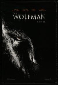 4d825 WOLFMAN teaser DS 1sh '10 cool image of Benicio Del Toro as monster in title role!