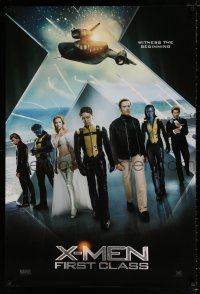 4d842 X-MEN: FIRST CLASS style D int'l teaser DS 1sh '11 James McAvoy, Fassbender, Marvel sci-fi