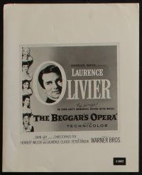 4e592 BEGGAR'S OPERA 6 7.25x9.5 stills '53 Laurence Olivier, Mary Clare, with cool artwork still!