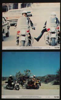 4e083 ELECTRA GLIDE IN BLUE 8 8x10 mini LCs '73 motorcycle cop Robert Blake & Jeannine Riley!