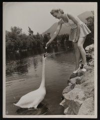 4e942 JANE WYMAN 2 8x10 stills '30s-40s Crime by Night + portrait feeding swan by Scotty Welbourne!