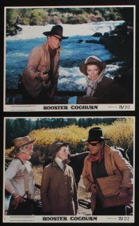 4e118 ROOSTER COGBURN 8 8x10 mini LCs '75 great images of cowboy John Wayne & Katharine Hepburn!